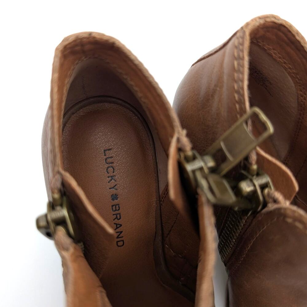 Lucky Brand Joseleen Peep Toe Heel Sandal Women's Tuscany Norway Size US7.5M - Picture 9 of 12